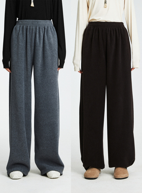 MRS Studios 进口摇粒绒软糯轻盈保暖百搭MIU风松紧腰休闲抽绳裤