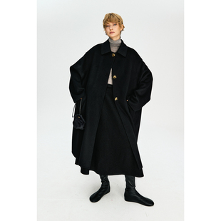 气质时髦经典 MRS 羊绒 羊毛 翻领金扣双面呢外套大衣 Studios