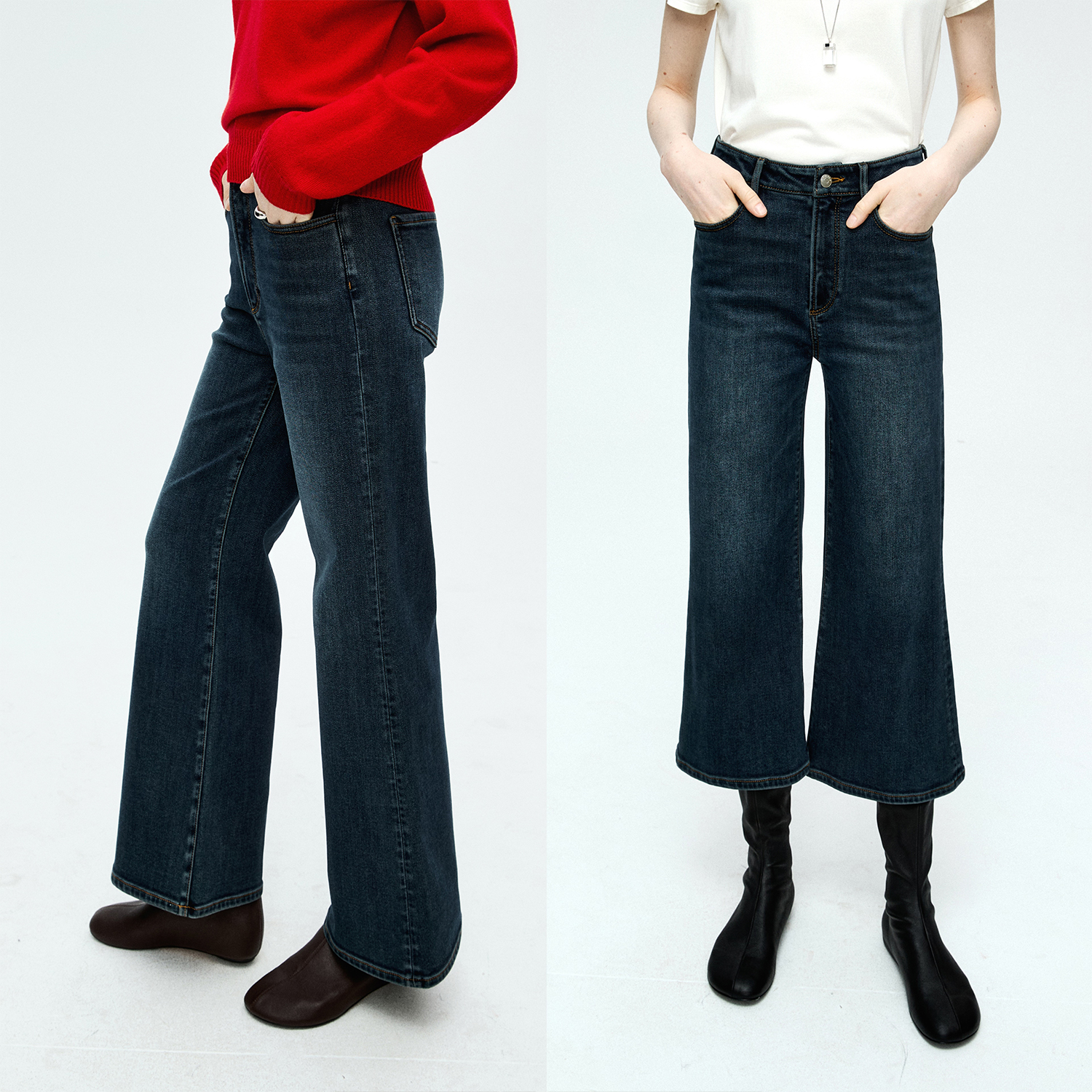 MRS Studios 土耳其进口Bossa复古水洗微弹微喇叭显瘦8.5分牛仔裤