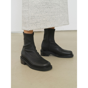 MRS 凹造型Bi入帅气过秋冬进口弹力小羊皮短筒靴马丁短靴 Studios