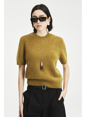 MRS Studios 绵柔亲肤意大利進口Lin*apiu羊驼毛针织短袖上衣毛衣