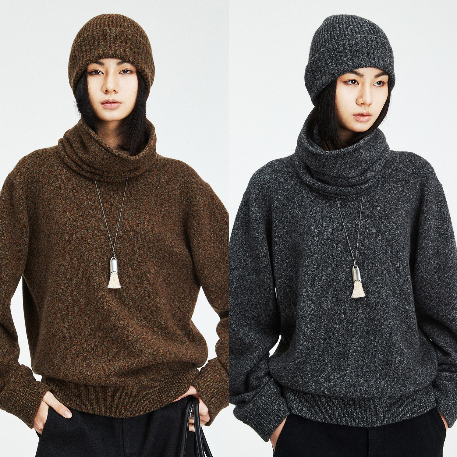 牦牛绒柔糯舒适圆领针织毛衣