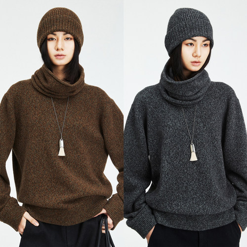 牦牛绒柔糯舒适圆领针织毛衣