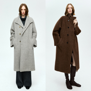 秘鲁INCA无染羊驼毛立领暗门襟长短款 人生大衣 外套 Studios MRS