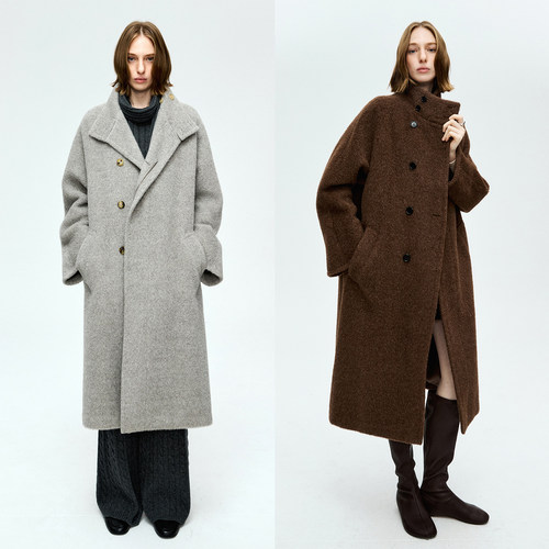 秘鲁INCA无染羊驼毛立领人生大衣