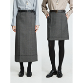 Studios 精纺羊毛蚂蚁布PR@DA秀款 折边开衩时髦西装 MRS 半裙 长裙