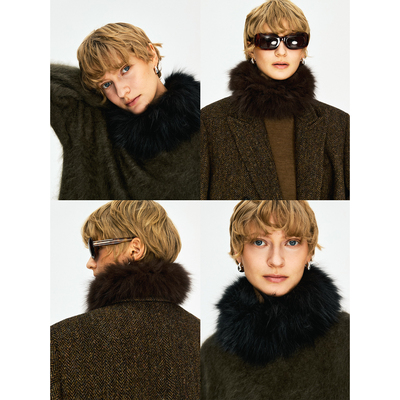 MRS Studios 氛围感单品 芬兰进口狐狸毛弹力编织皮草围脖