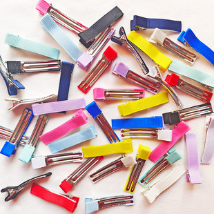 发饰发夹5cm双叉包布半包鸭嘴夹 头饰 一字夹 diy饰品配件 热卖