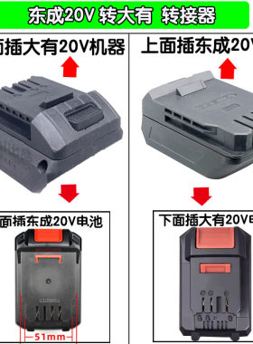 适用东成20V电池转大有20V机器锂电池用到东成20工具机器转换头