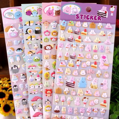 闪乐日系卡通美食3D泡棉贴纸