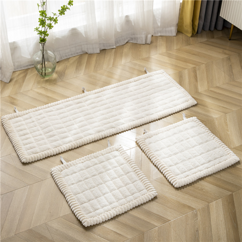 汽车坐垫冬季毛绒车座垫三件套四季通用单片长条车内座套后排座套