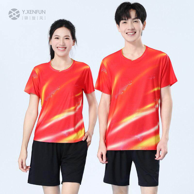 红色速干匹克球服运动套