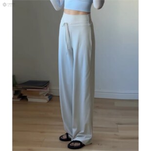 高腰运动阔腿裤 流行宽松跑步健身裤 显脚长 直筒普拉提瑜伽裤 lu同款