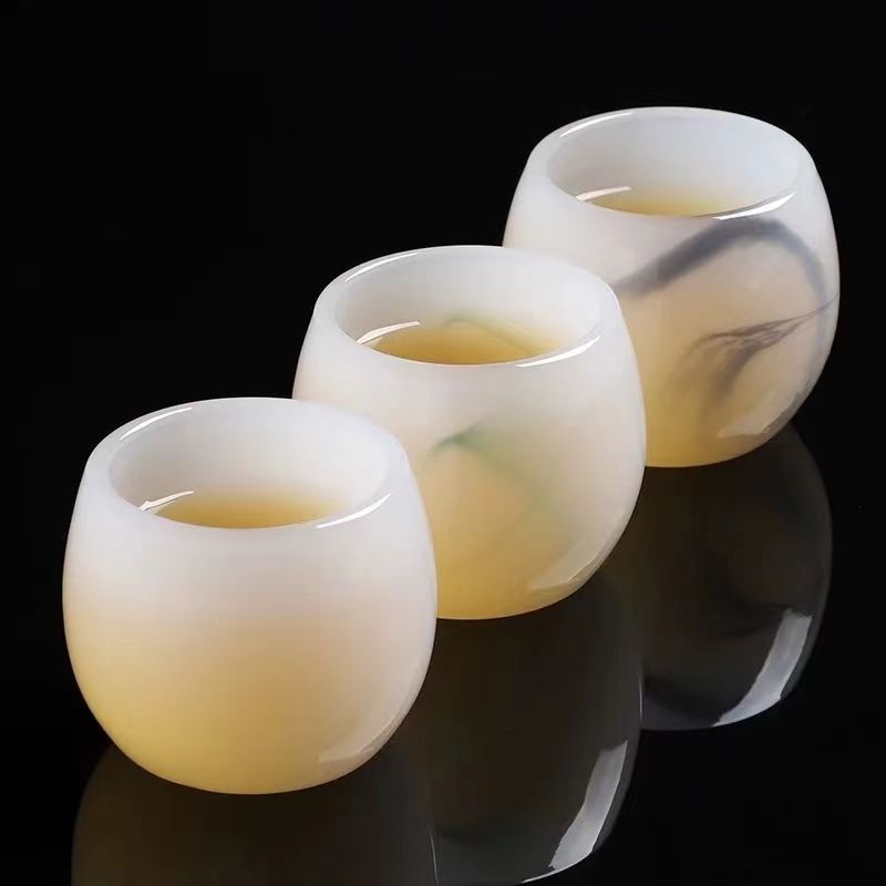 高档精致琉璃玉石泡茶主人杯酒杯