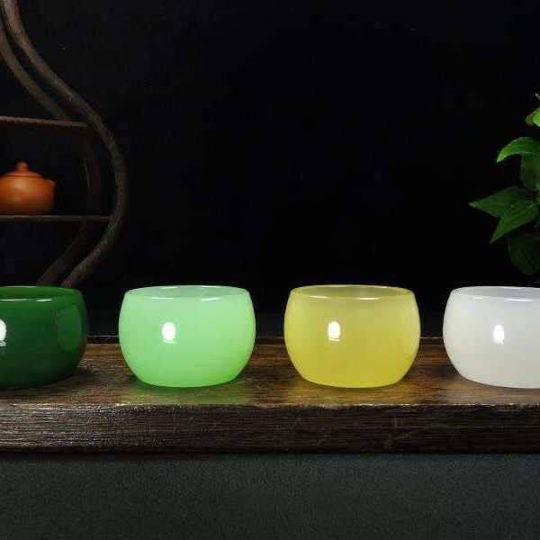 加厚耐热天然阿富汗玉石茶杯酒杯