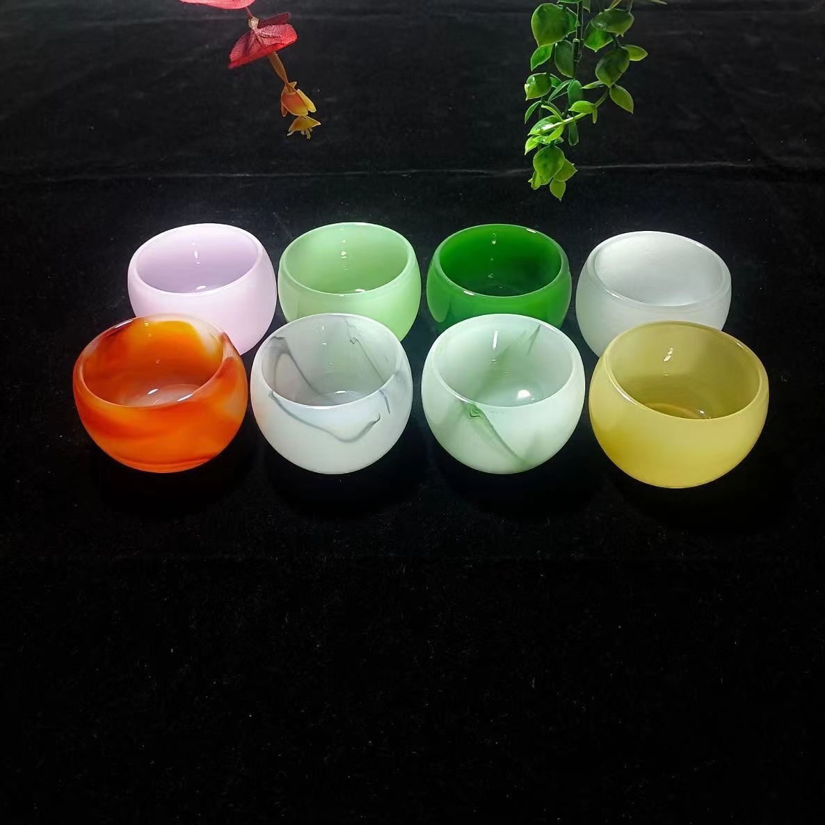 精致七彩琉璃茶杯茶具玉瓷泡茶
