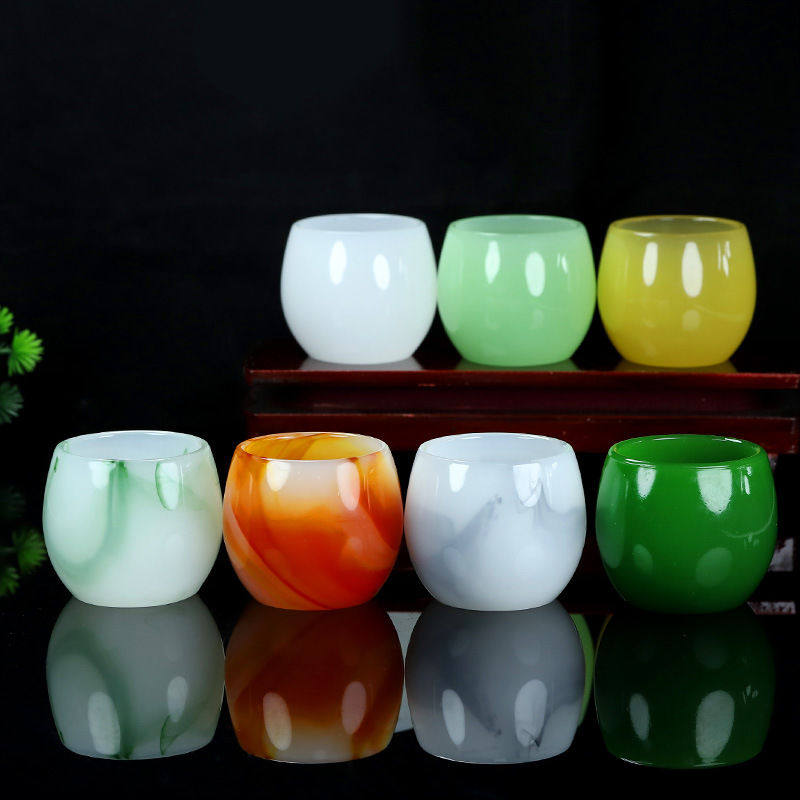 茶杯2026新款高端羊脂玉石男女士款聚财泡茶专用精致品茗主人杯单