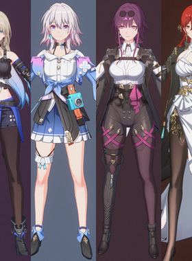 七个blender三渲二女角色 Honkai Star Rail二次元日式模型源文件