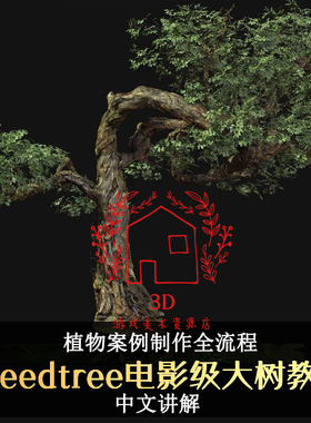 Speedtree影视级写实cg树植物模型贴图渲染制作中文视频教程