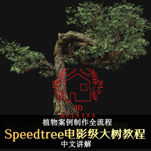 Speedtree影视级写实cg树植物模型贴图渲染制作中文视频教程