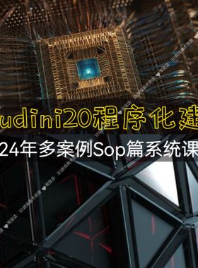 2024年Houdini20软件基础教程 Sop多个案例制作引擎HDA工具中文课