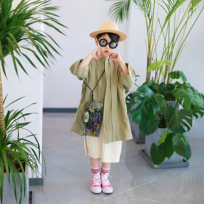 IFKIDS 아동용 신상 가을 스타일 된장 연두색 윈드 브레이커 재킷 정교한 솜씨