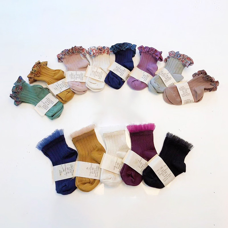 秋季四季款新款女童儿童袜子碎花花边丝光棉短袜中筒袜荷叶边袜子,童装/婴儿装/亲子装,儿童袜子(0-16岁),淘宝优惠券,粉丝福利购,淘宝优惠卷