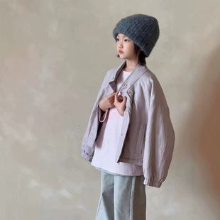 秋冬童装2026韩版新款女童冬季保暖工装夹克服舒适休闲棉服外套潮