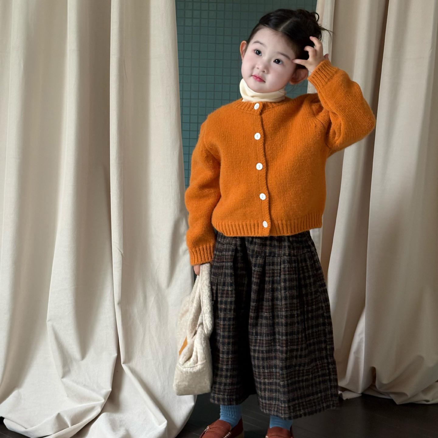 女童毛衣开衫套装25秋季新款阔腿