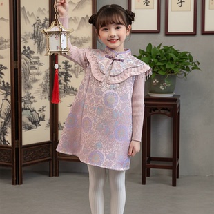 拜年服国风套装 女宝宝唐装 新年 儿童新中式 女童旗袍裙2025秋冬新款