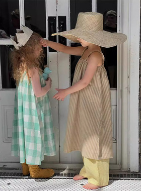 夏韩版儿童条纹吊带连衣裙 女童裙子