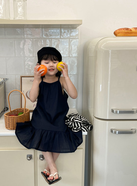 夏季新款女童度假风韩系吊带裙沙滩裙宝宝连衣裙