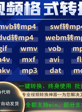视频格式转换器软件mov gif dvd webm swf rmvb m4v vob mxf转MP4