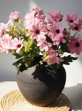 语花韵仿真花野菊花北欧风轻奢家居装饰客厅书房桌面摆设假花花束