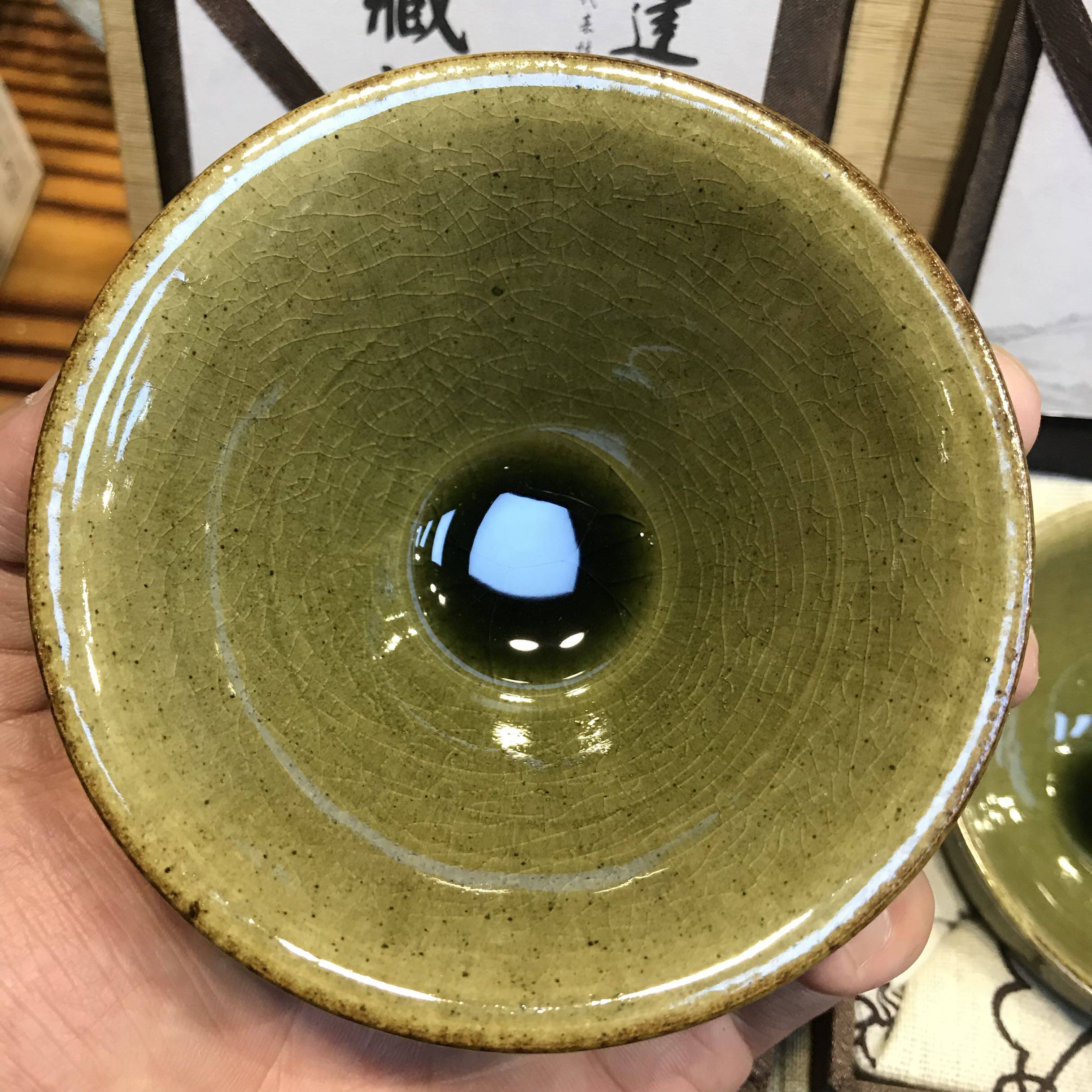 拙雅堂 建窑建盏传承人 吕竹兴 原矿铁胎 手工 茶末釉 撇口 9.8cm