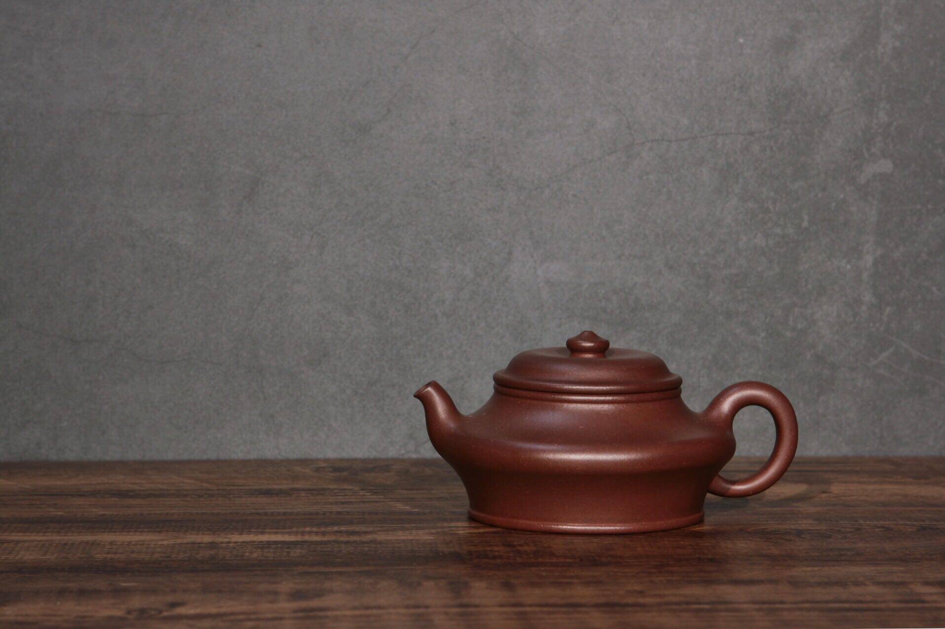 拙雅堂 钱祥强 底槽清 陈腐老料 大彬虚扁 全手工紫砂壶 300c 2号