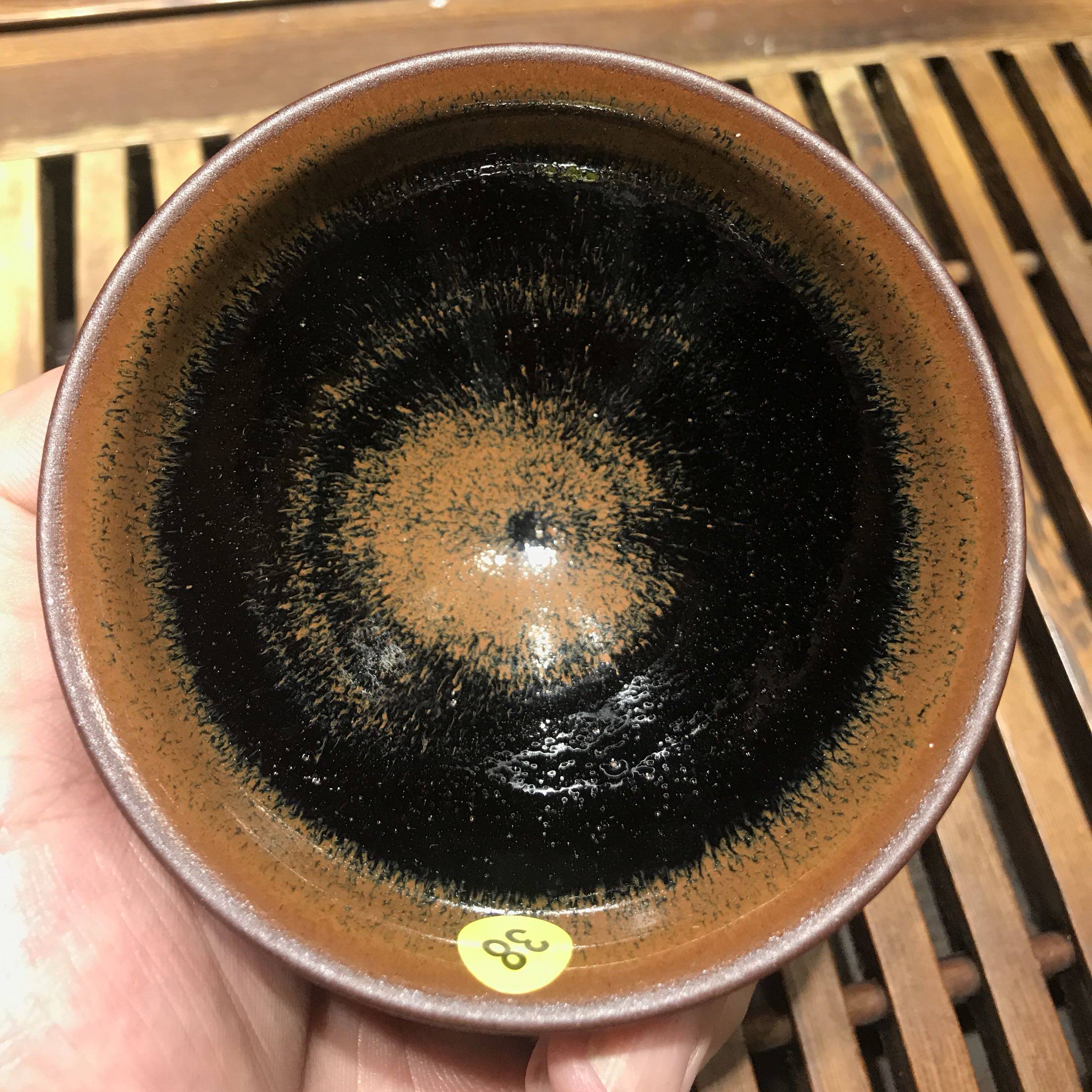 拙雅堂 建盏 卓立固 手工龙窑柴烧 铁胎原矿釉 乌金兔毫 9口 茶杯