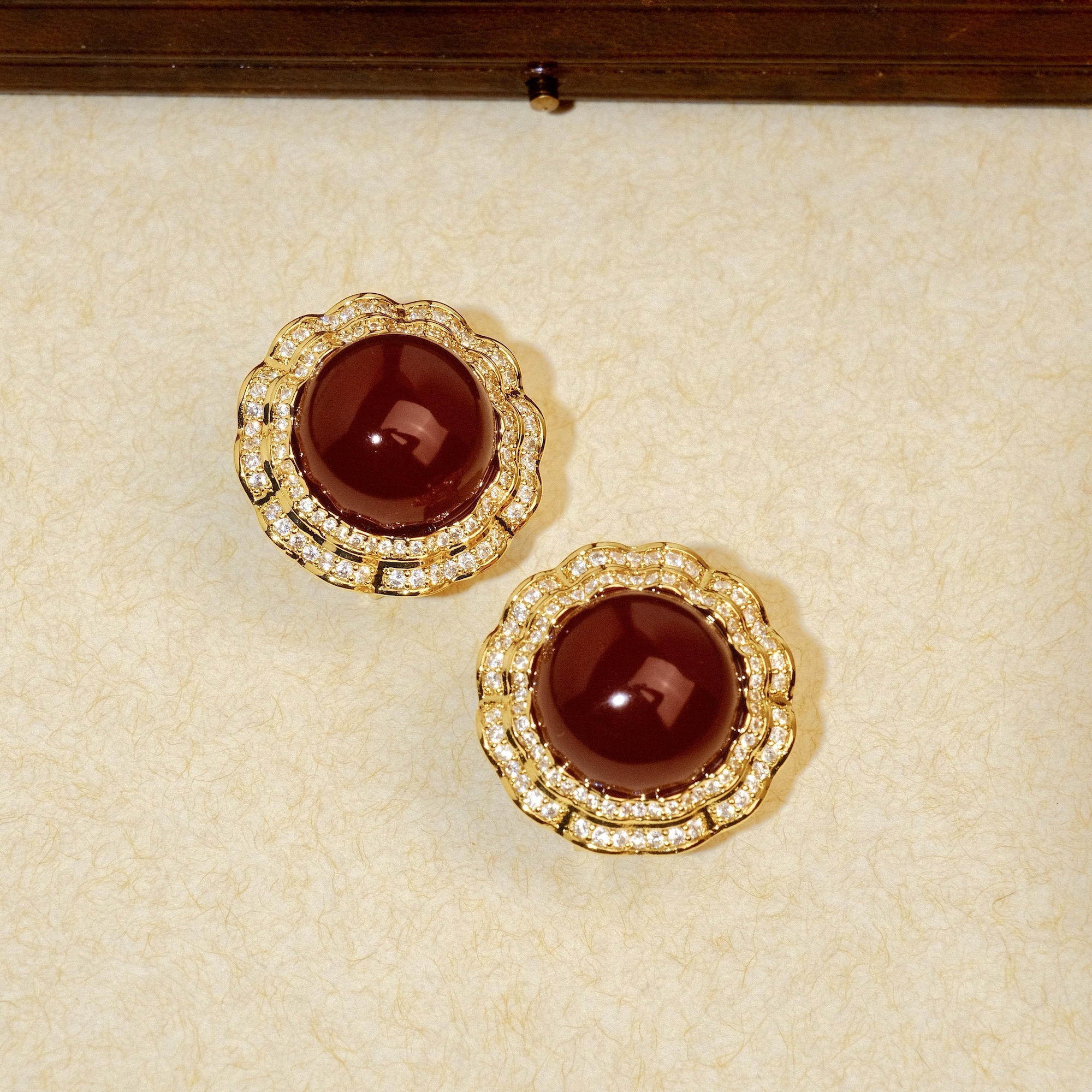 floremure古董线车厘子耳饰秋冬