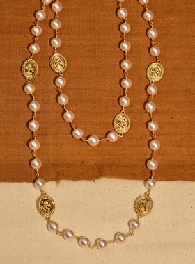 《COCO时代·迷恋》小香风珍珠长项链单层双层多种戴法首饰套装