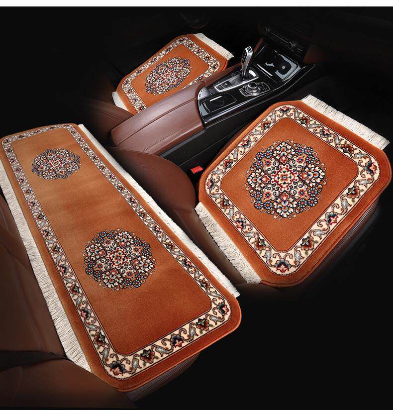 汽车坐垫纯羊绒三件套单片无靠背免捆绑地毯式坐垫奔驰宝马路虎