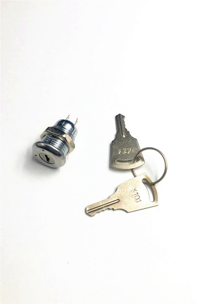 钥匙开关 电源锁 电话锁 K101 开孔直径12mm 二脚