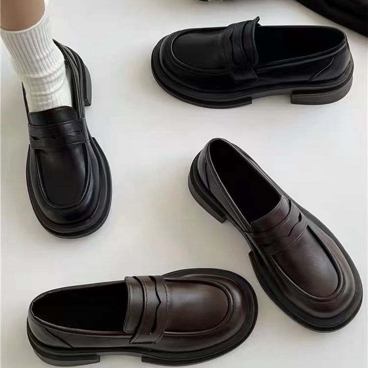 英伦厚底jk小皮鞋女2025秋季新款单鞋防滑一脚蹬复古轻便玛丽珍鞋