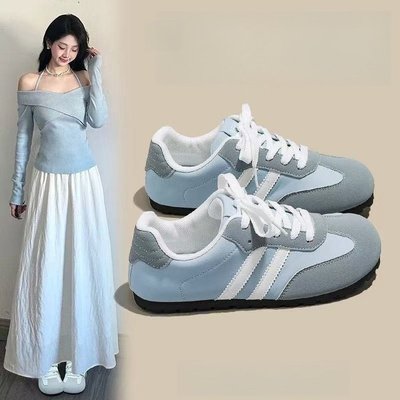 复古德训鞋女2025新款春秋季厚底百搭鞋子女休闲小众学生轻便板鞋