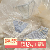 组合纯色透气甜美蝴蝶结女士内裤 沁沁奶蓝 纯欲蕾丝性感少女短裤