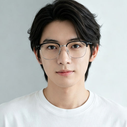 川久保玲新款半框近视眼镜框男士斯文素颜显瘦可配度数镜框R7424