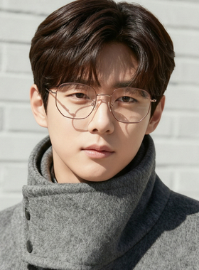 超轻纯钛金丝近视眼镜女可配度数金色防蓝光眼睛框架高级感83561