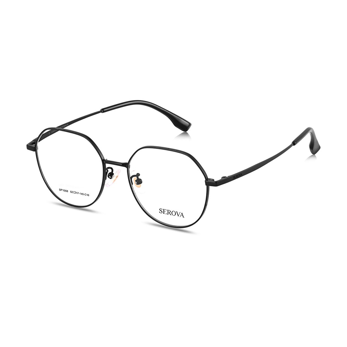 施洛华眼镜框多边镜架女士素颜可配防蓝光钛合金高度近视镜SP1008