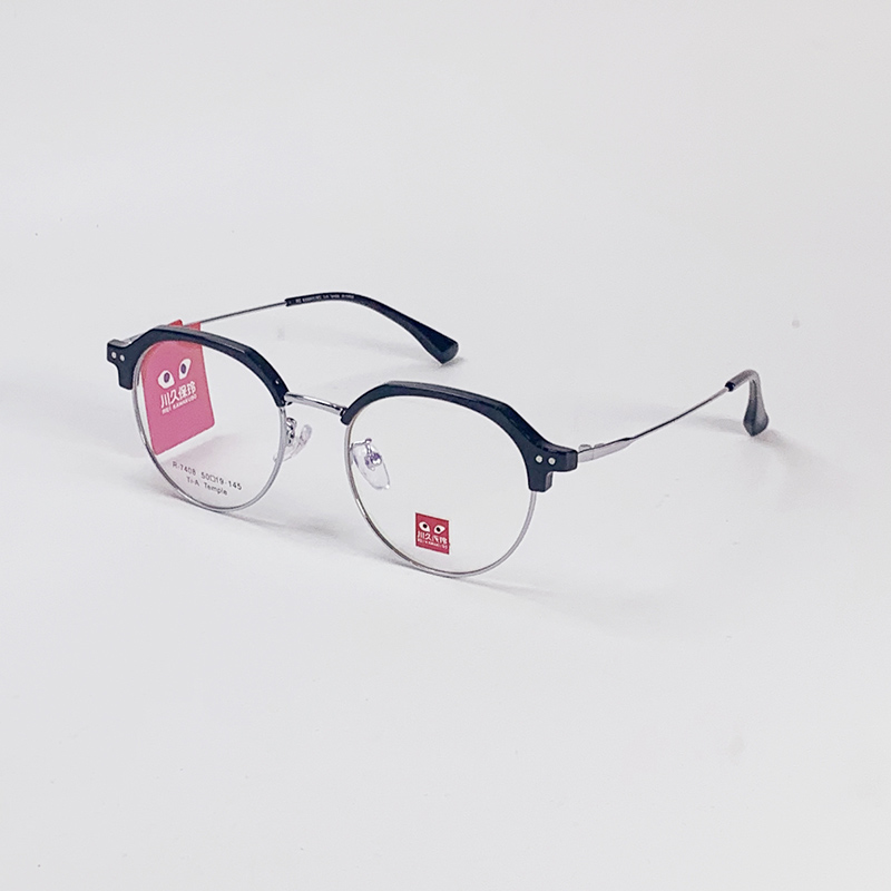 川久保玲半眉半框女士眼镜近视防蓝光眼睛框女镜架男复古时尚7408