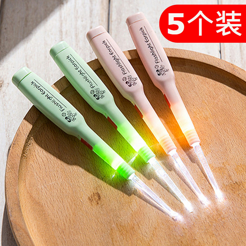 LED发光耳勺儿童成人掏耳朵工具带灯照明清洁勺安全婴儿采耳工具