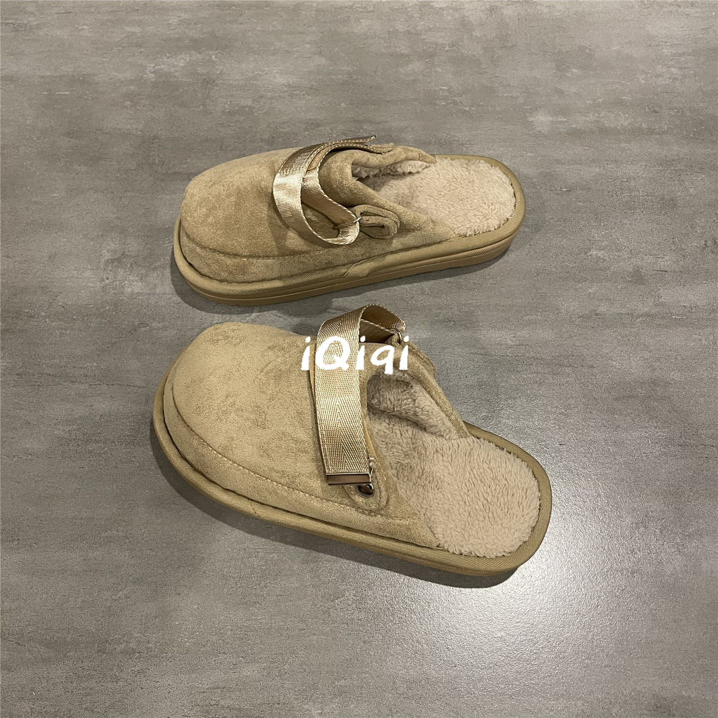 七七主人家 居家保暖半拖一脚蹬棉拖鞋女冬季室内外穿棉鞋女好看